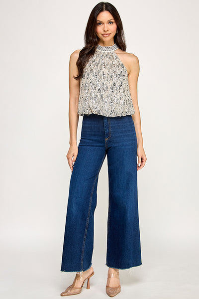 Blusa dorada lentejuela