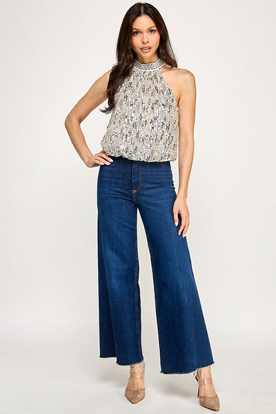 Blusa dorada lentejuela