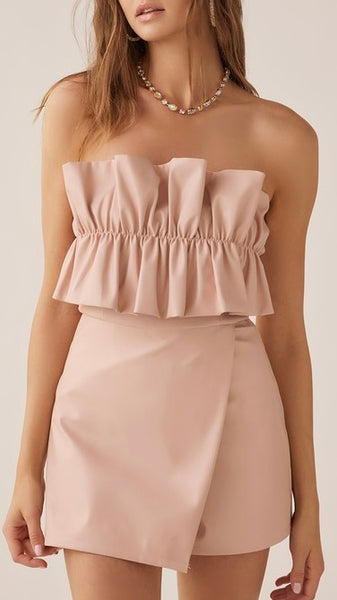 ROMPER ROSA PIEL CORRUGADO BUSTO