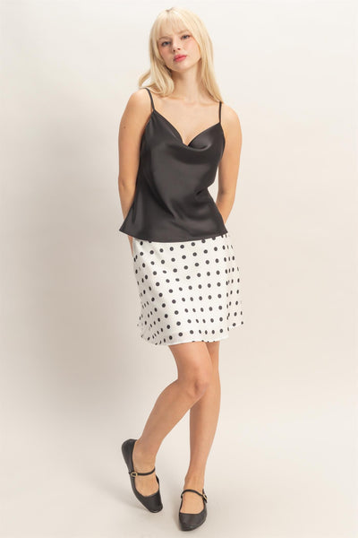 Blusa negra satín