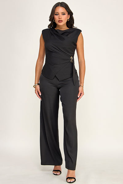 Conjunto negro botón