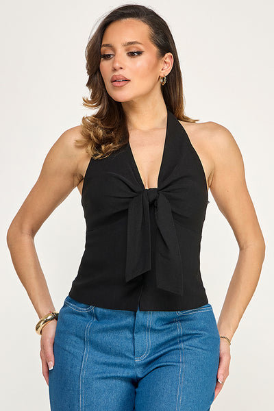 Blusa negra nudo