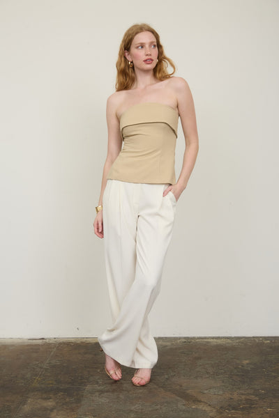 Blusa beige strapless