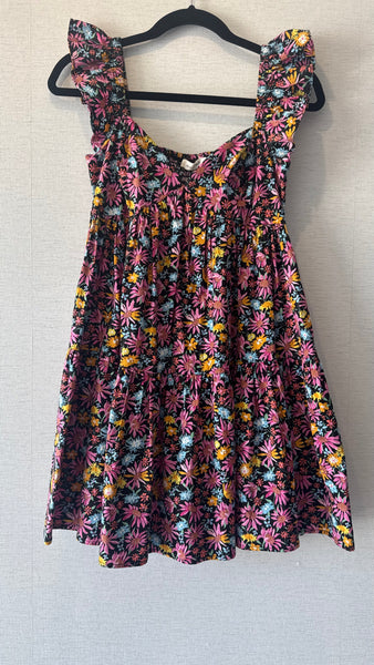VESTIDO NEGRO FLORECITAS
