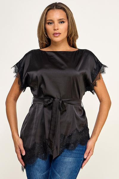 Blusa negra encaje