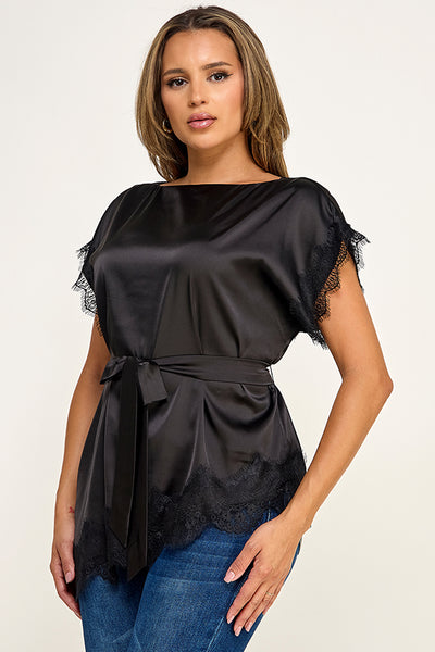 Blusa negra encaje