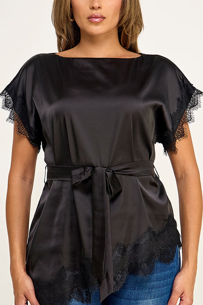 Blusa negra encaje