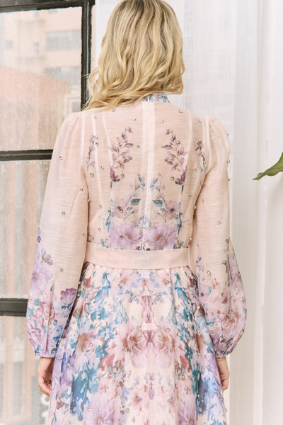 Vestido rosa largo