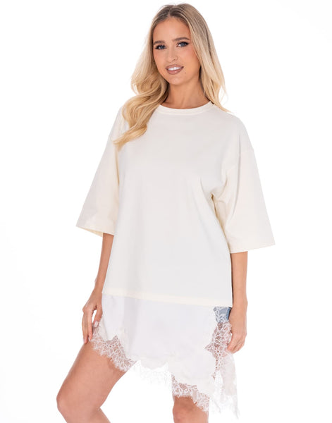 Blusa vestido beige