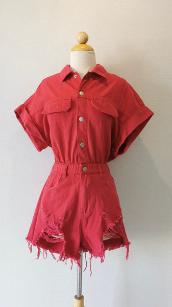 ROMPER ROSA MEZCLILLA SS