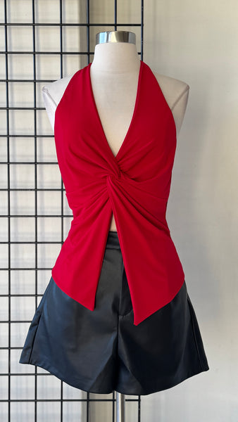 Blusa roja cruz halter