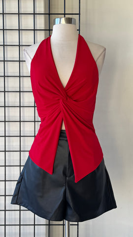 Blusa roja cruz halter