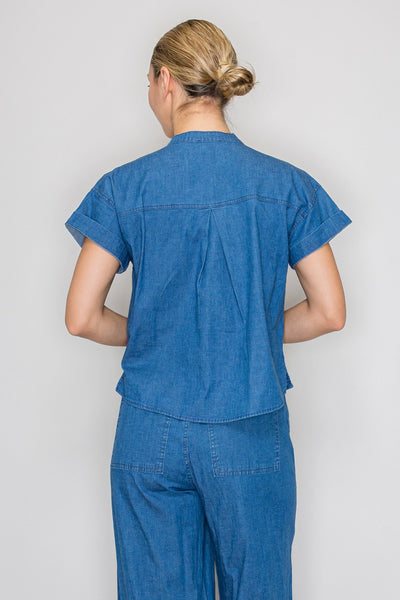 Blusa mezclilla bolsa