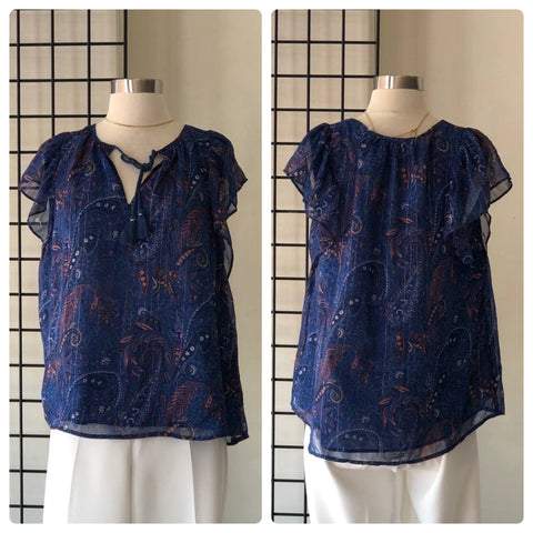 Blusa azul destellos