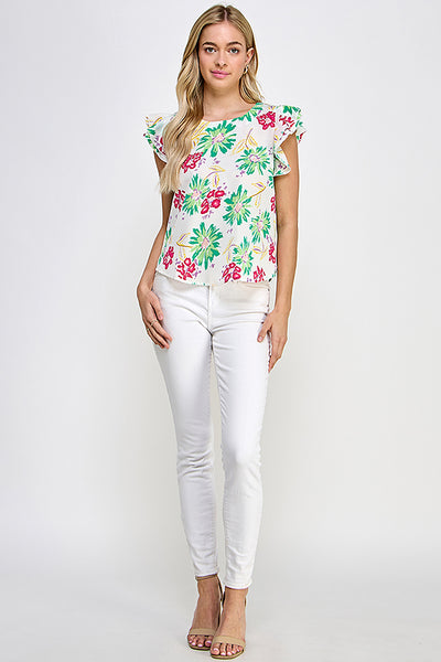 Blusa verde flores