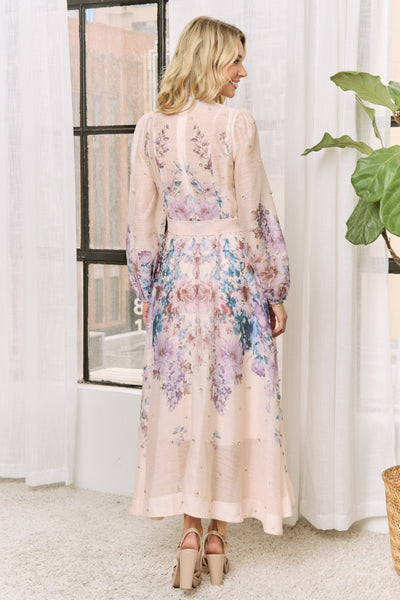 Vestido rosa largo