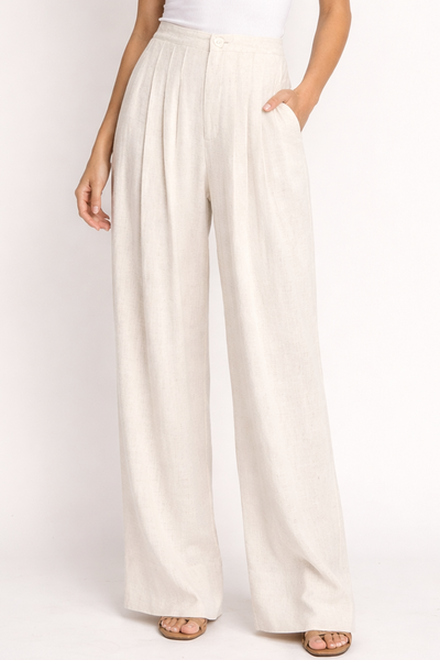 Pantalón beige lino
