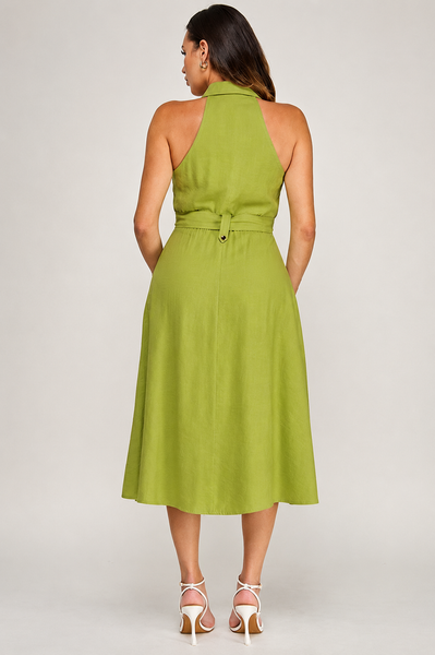 Vestido verde a media pierna