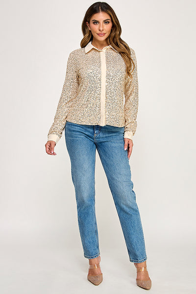 Blusa dorada lentejuela