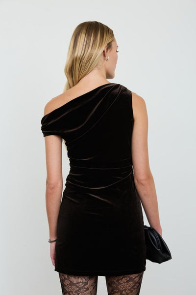 Vestido café terciopelo