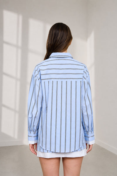 Blusa azul rayas camisola