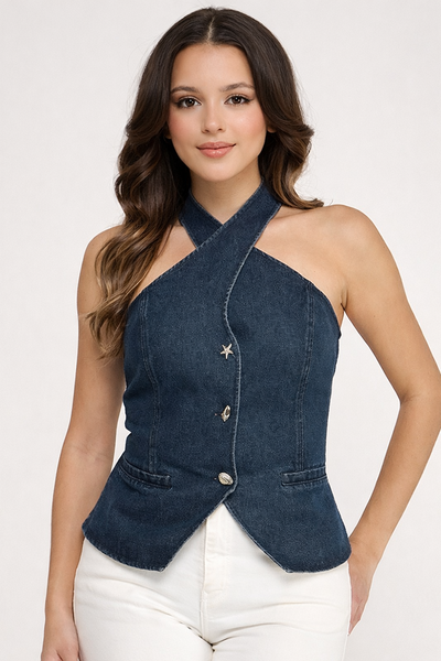 Blusa chaleco mezclilla