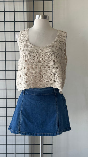 Blusa beige tejida