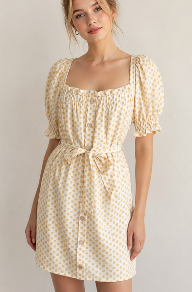 Vestido amarillo lunares