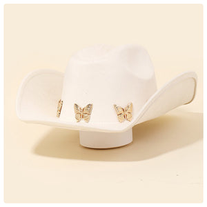 Sombrero beige mariposa