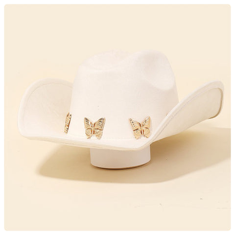 Sombrero beige mariposa