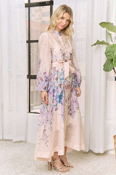 Vestido rosa largo