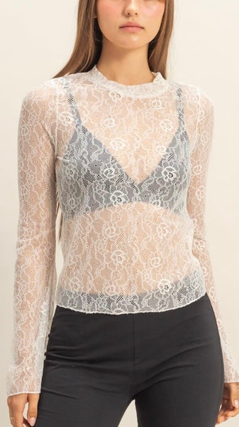 Blusa blanca trasparente