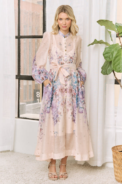 Vestido rosa largo