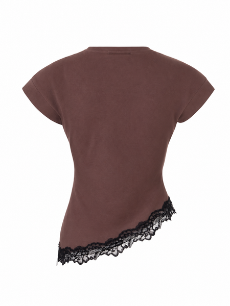 Blusa cafe encaje