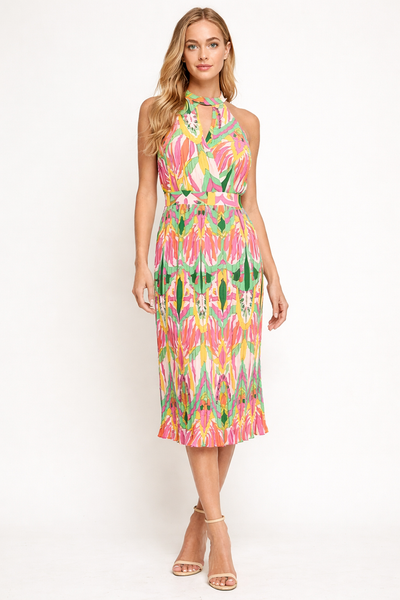 Vestido verde halter a media pierna