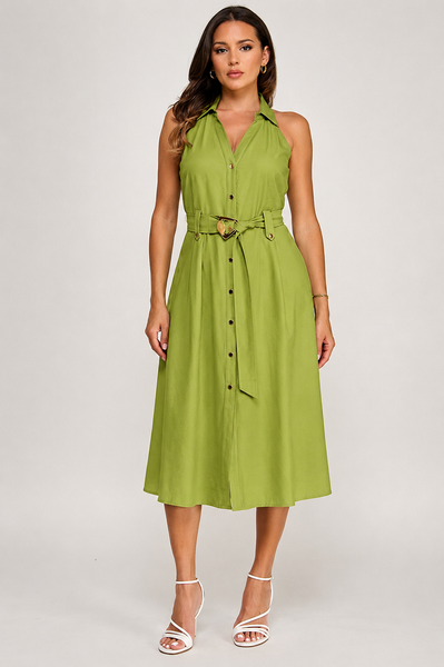 Vestido verde a media pierna