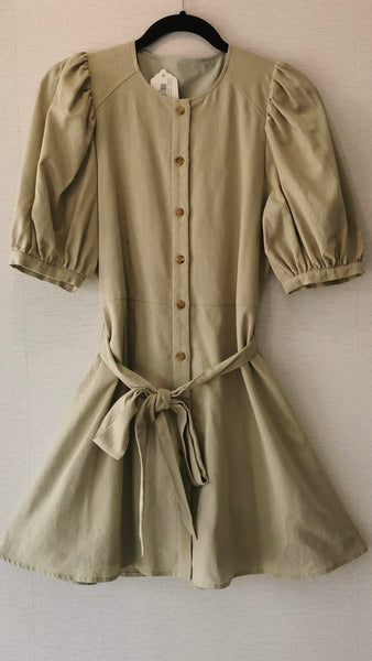 VESTIDO VERDE LINO SUELTO