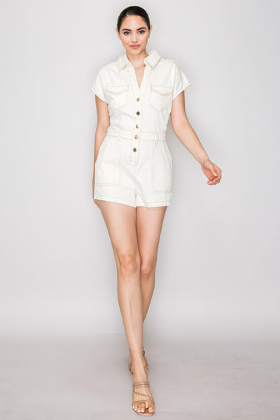 Romper mezclilla beige