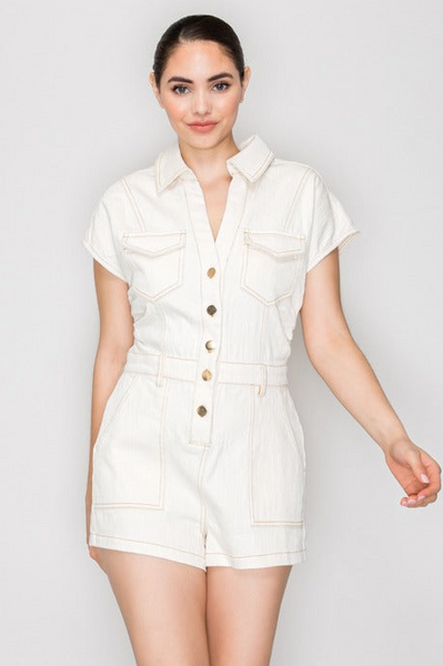 Romper mezclilla beige
