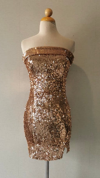 VESTIDO DORADO LENTEJUELA