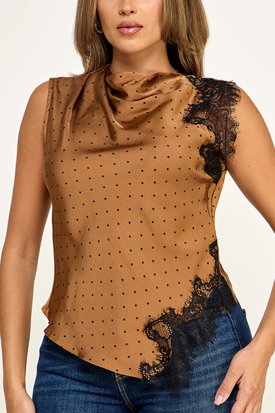 Blusa café lunares