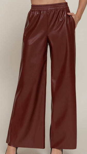 Pantalón vino piel