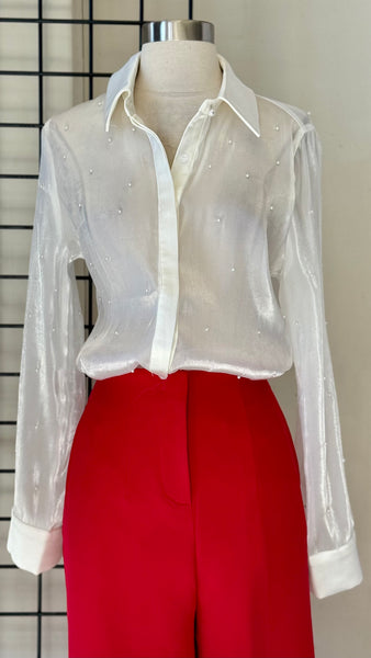 Blusa camisola perlas