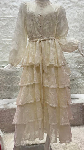 Vestido beige a media pierna