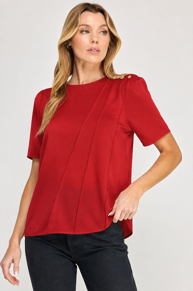 Blusa roja manga corta