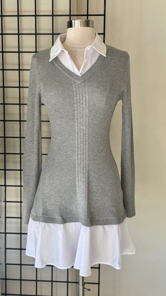 Vestido gris suéter
