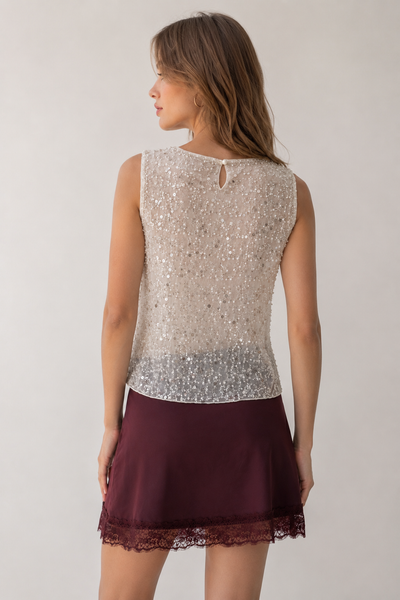 Blusa beige brillos
