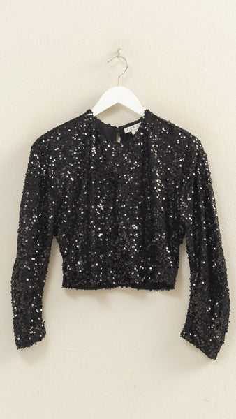 Blusa negra lentejuelas