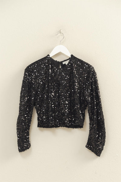 Blusa negra lentejuelas