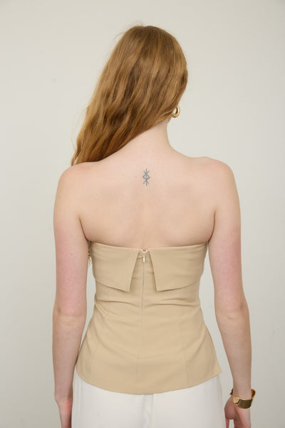 Blusa beige strapless